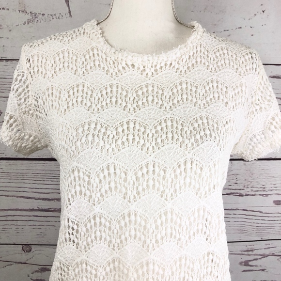 NSF Annette Cream Lace Tee Top - Picture 4 of 9